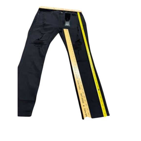 NWT!! "ABSECAI" SZ 38 Distressed Straight Leg/Skinny Jean Skateboarder Stretch - Picture 3 of 15